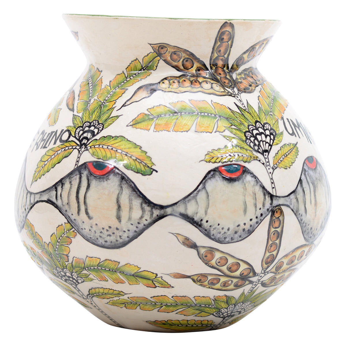 White rhino flower vase