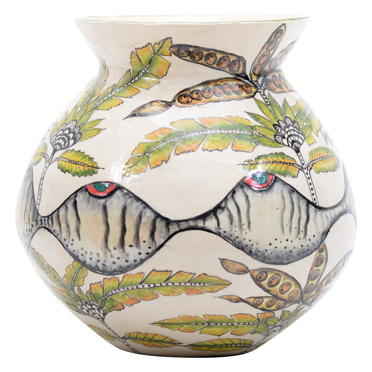 White rhino flower vase