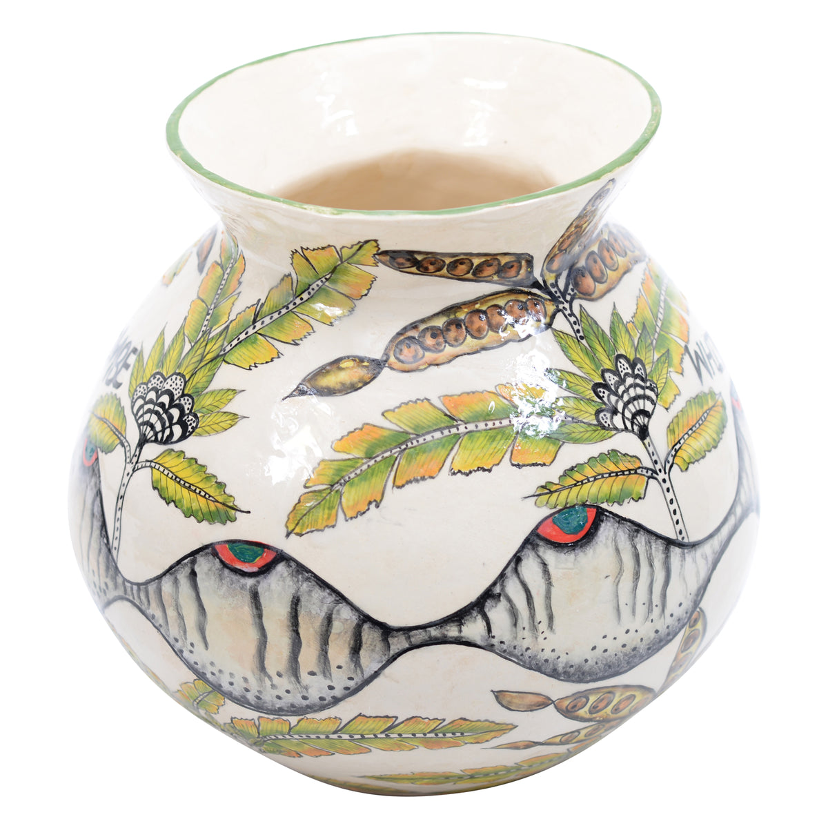 White rhino flower vase