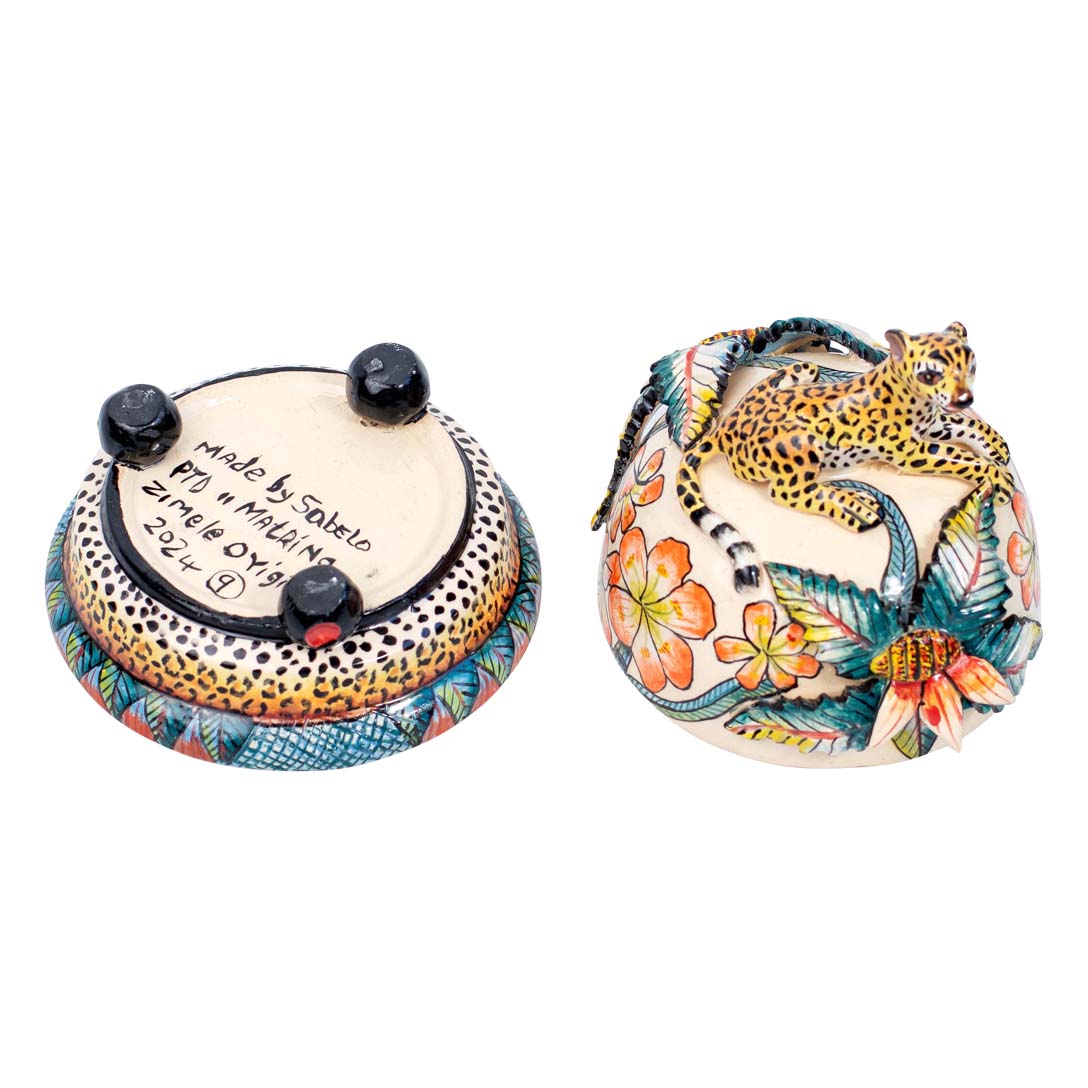Cheetah butter dish
