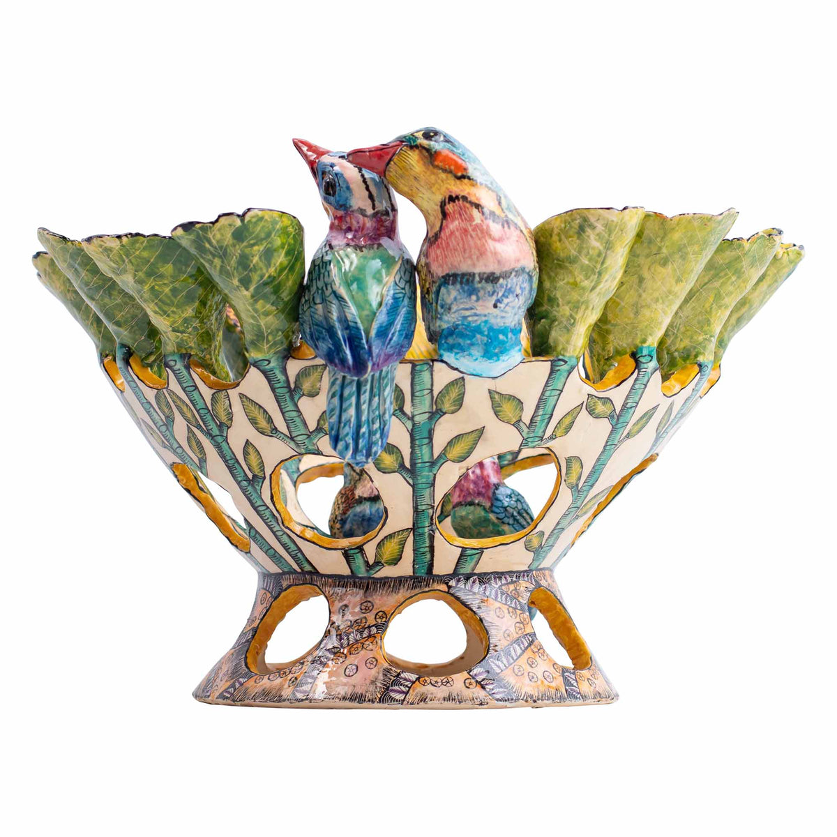 Lilac-breasted rollers flower bowl