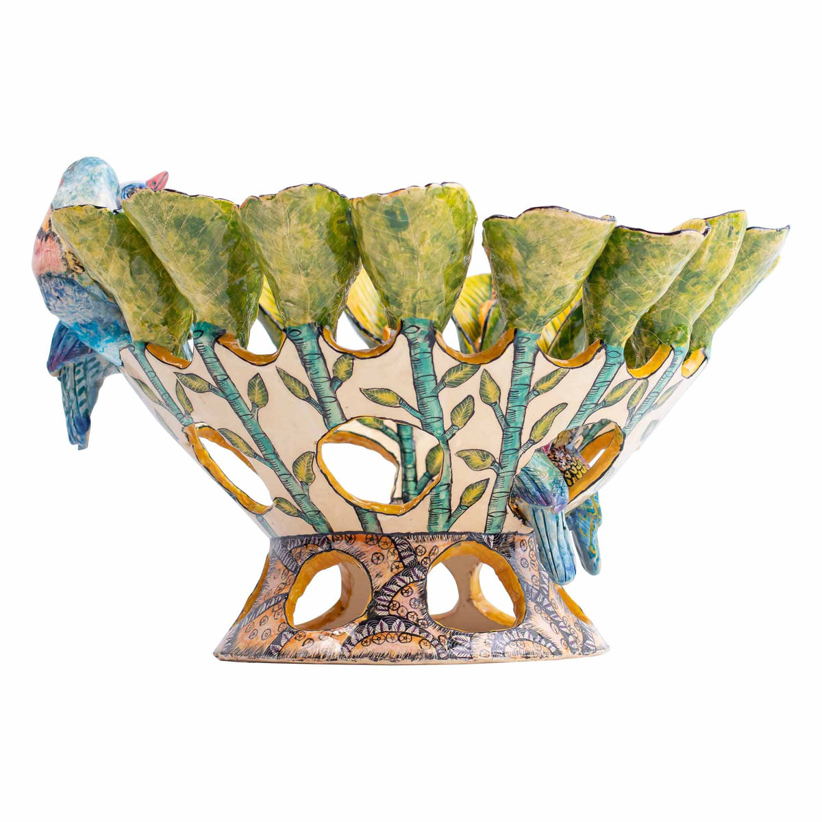 Lilac-breasted rollers flower bowl