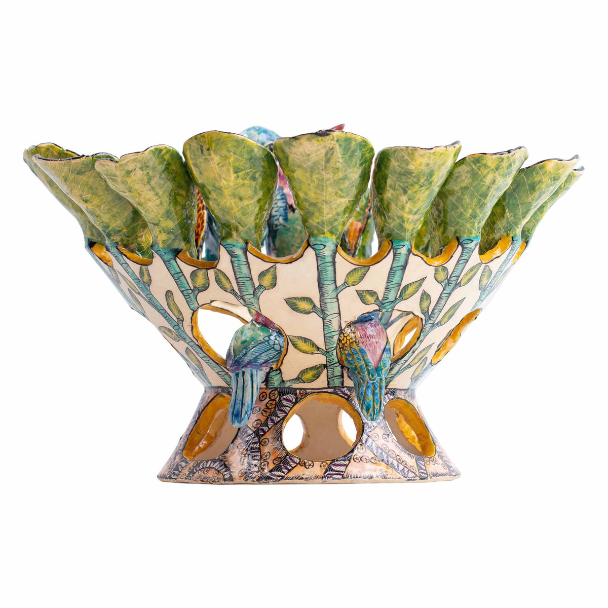 Lilac-breasted rollers flower bowl