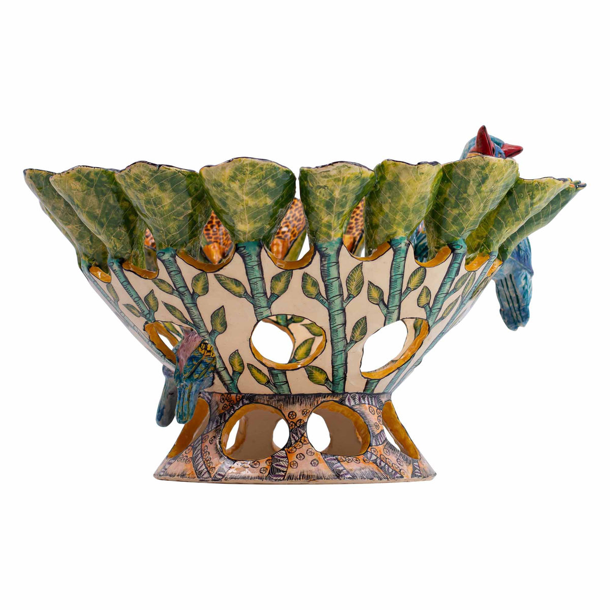 Lilac-breasted rollers flower bowl