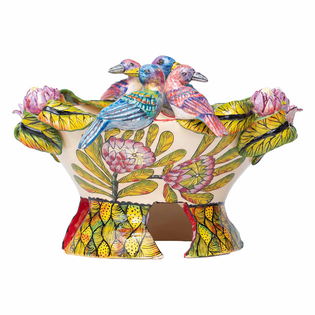 Starlings & proteas bowl