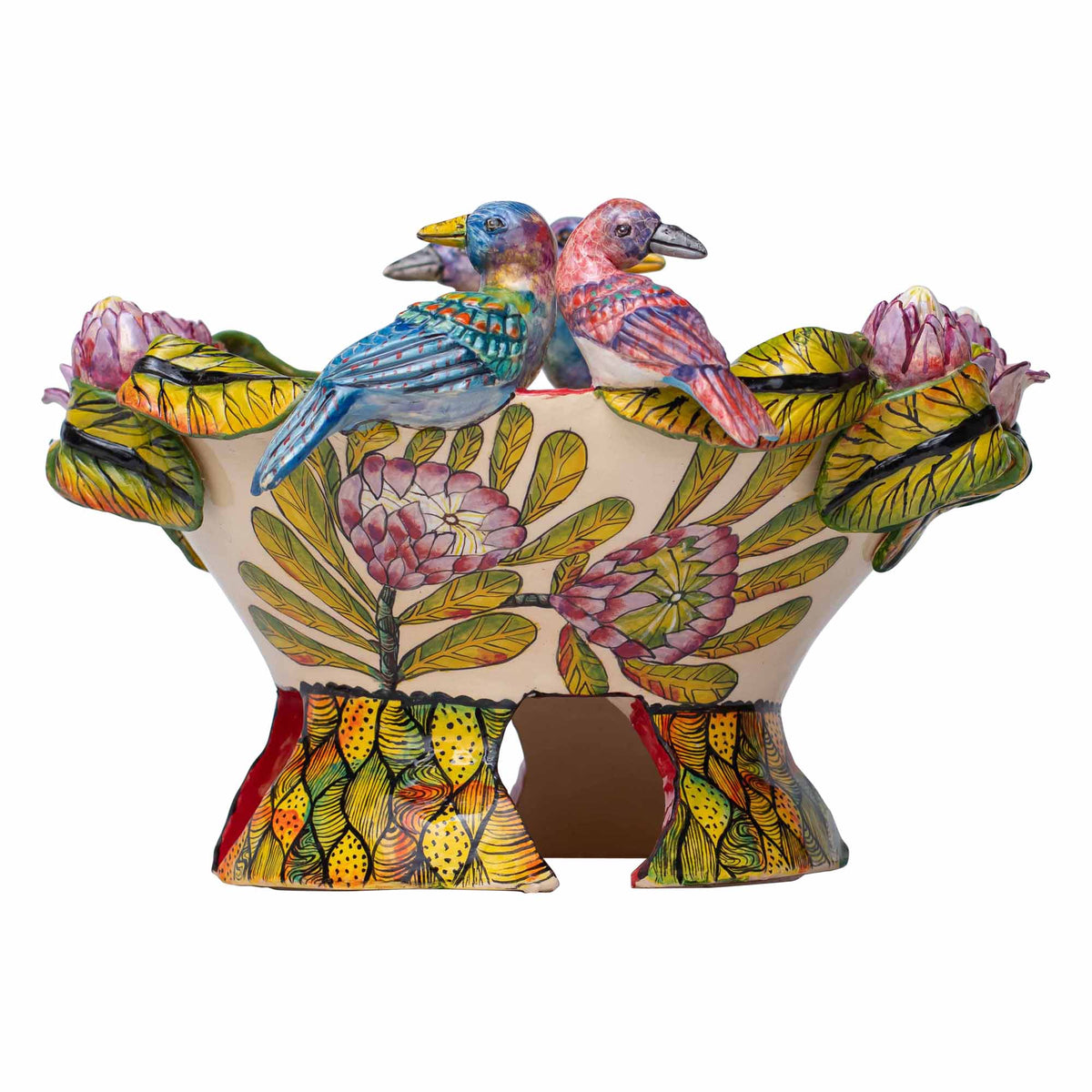 Starlings & proteas bowl