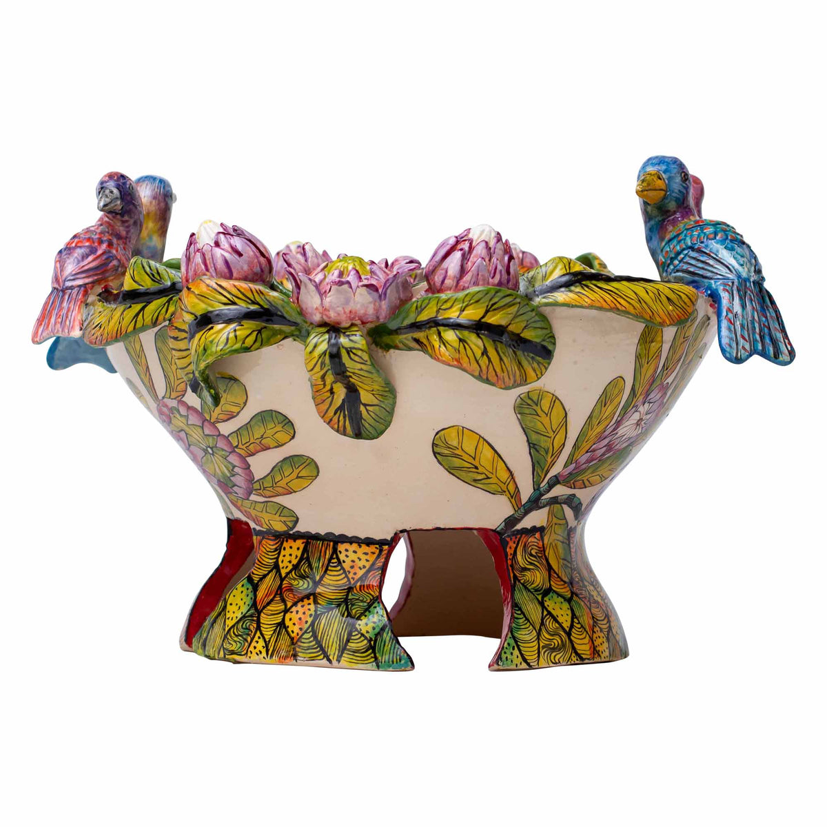 Starlings & proteas bowl