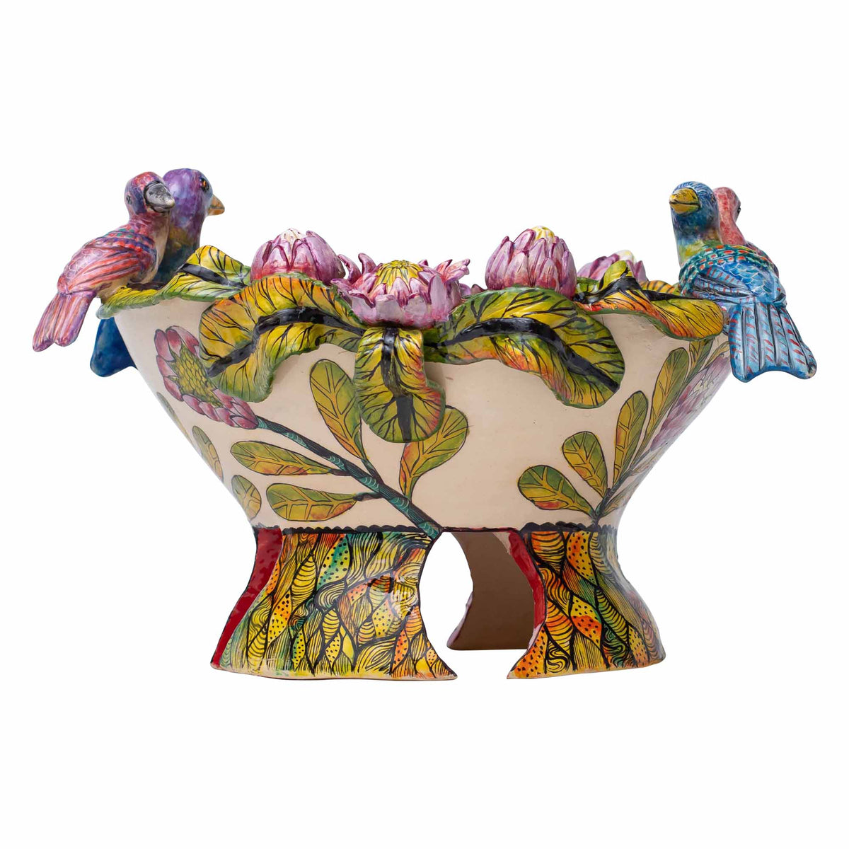 Starlings & proteas bowl