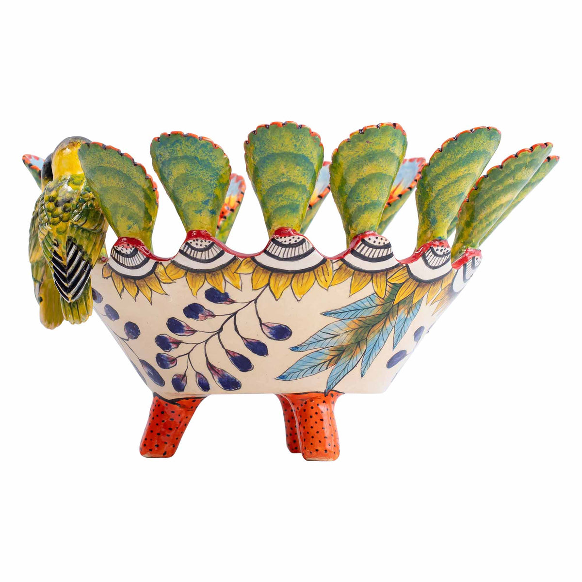 Yellow lovebirds orange bowl