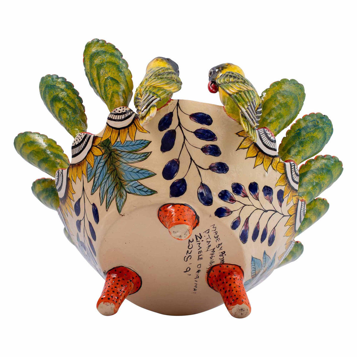 Yellow lovebirds orange bowl