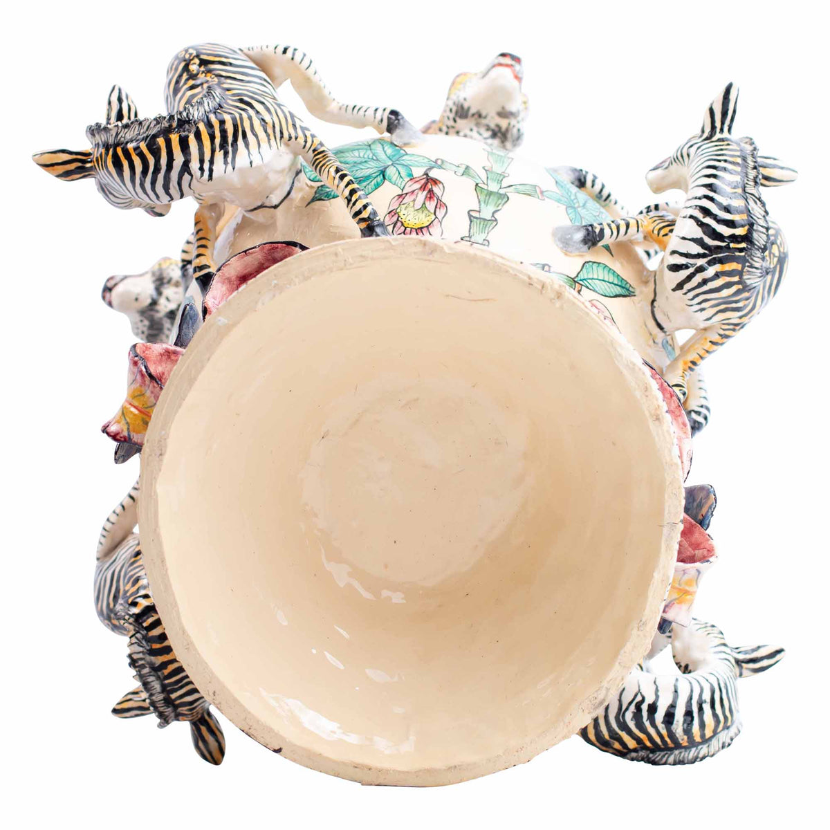 Zebras & leopard vase