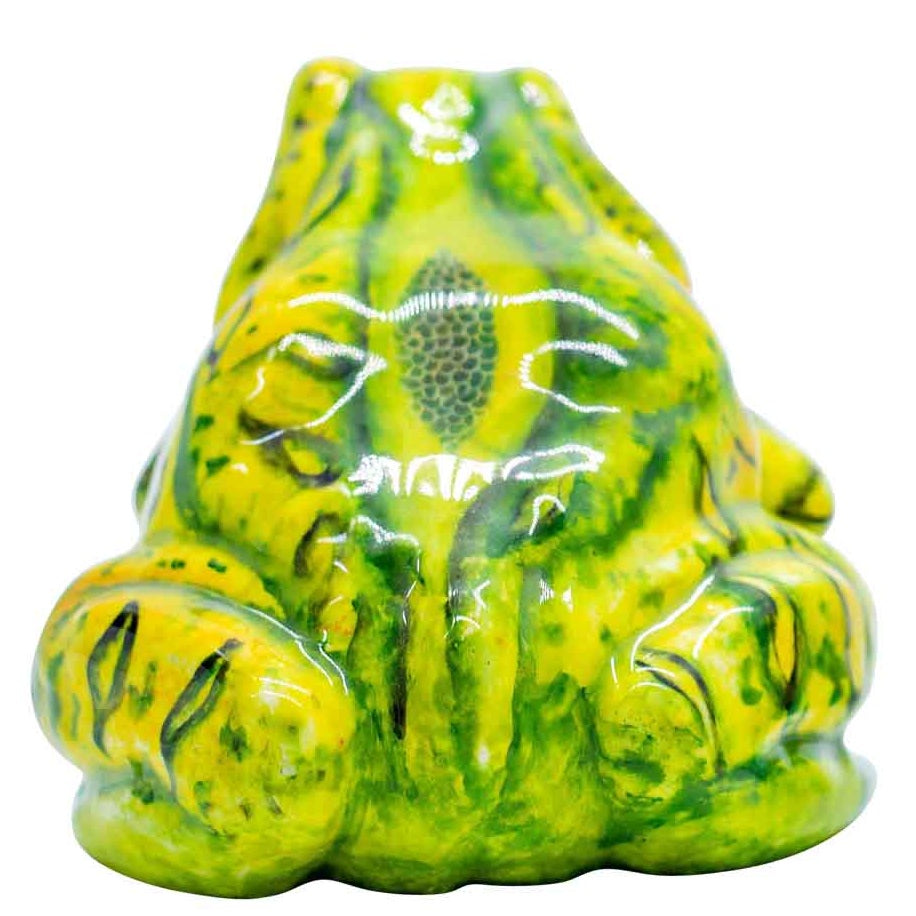 Green frog sculpture
