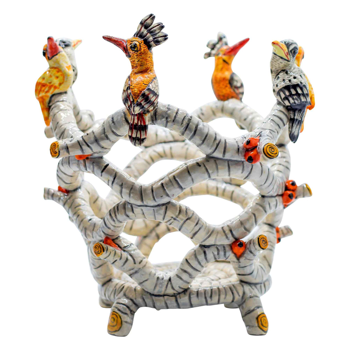 Hoopoe & kingfisher basket bowl