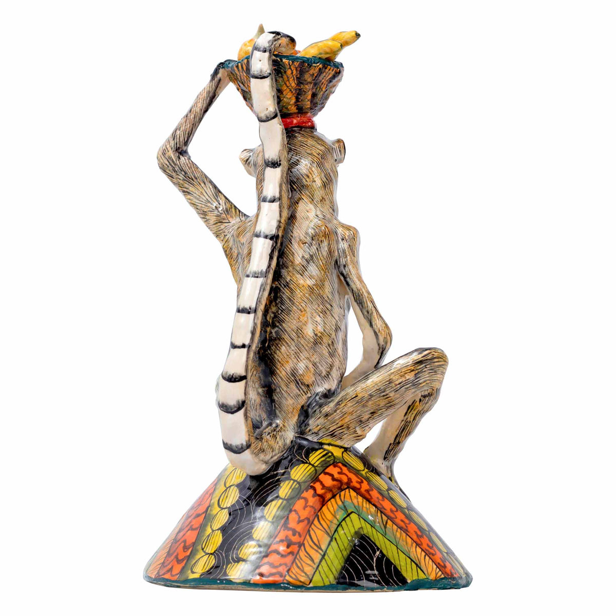 Monkey Fruit Basket Sculpture