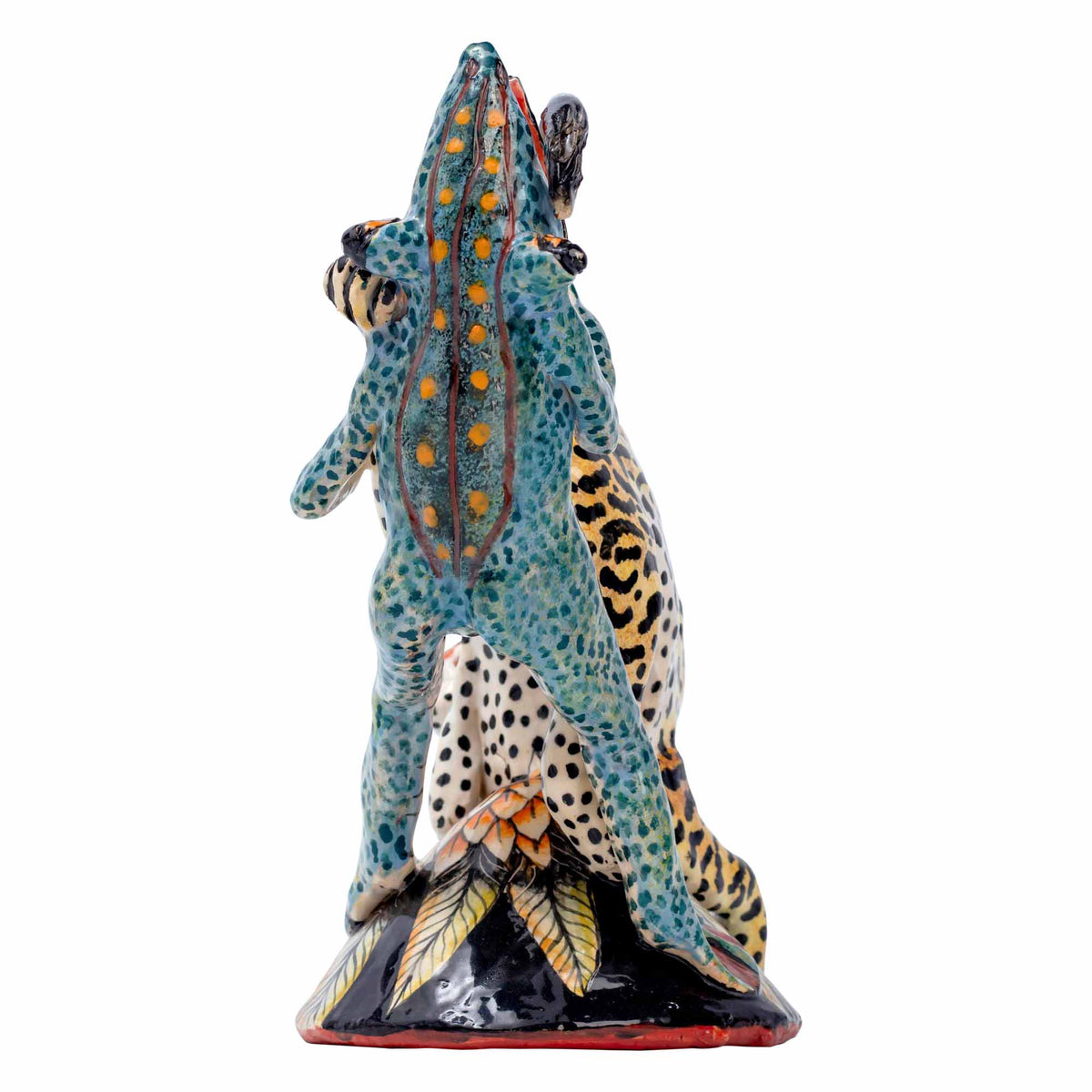 Frog & Leopard Sculpture