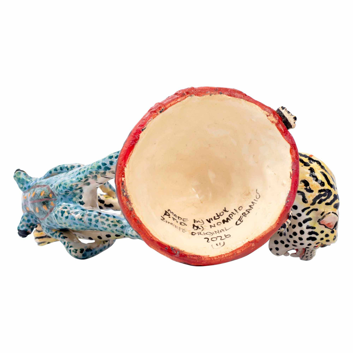 Frog & Leopard Sculpture