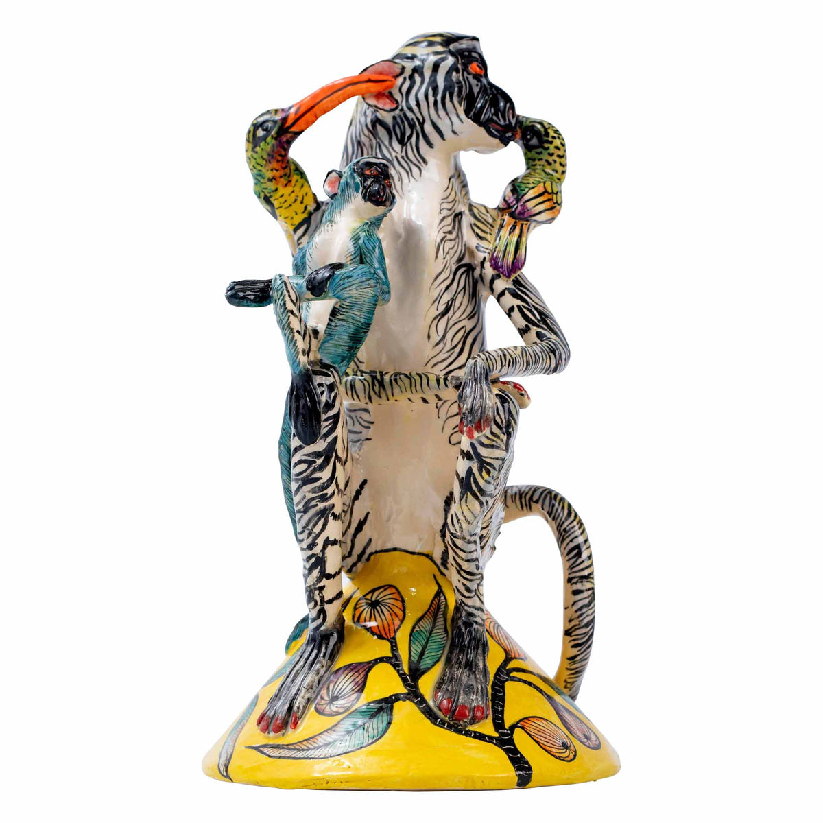 Mother Monkey With Baby Sculpture
