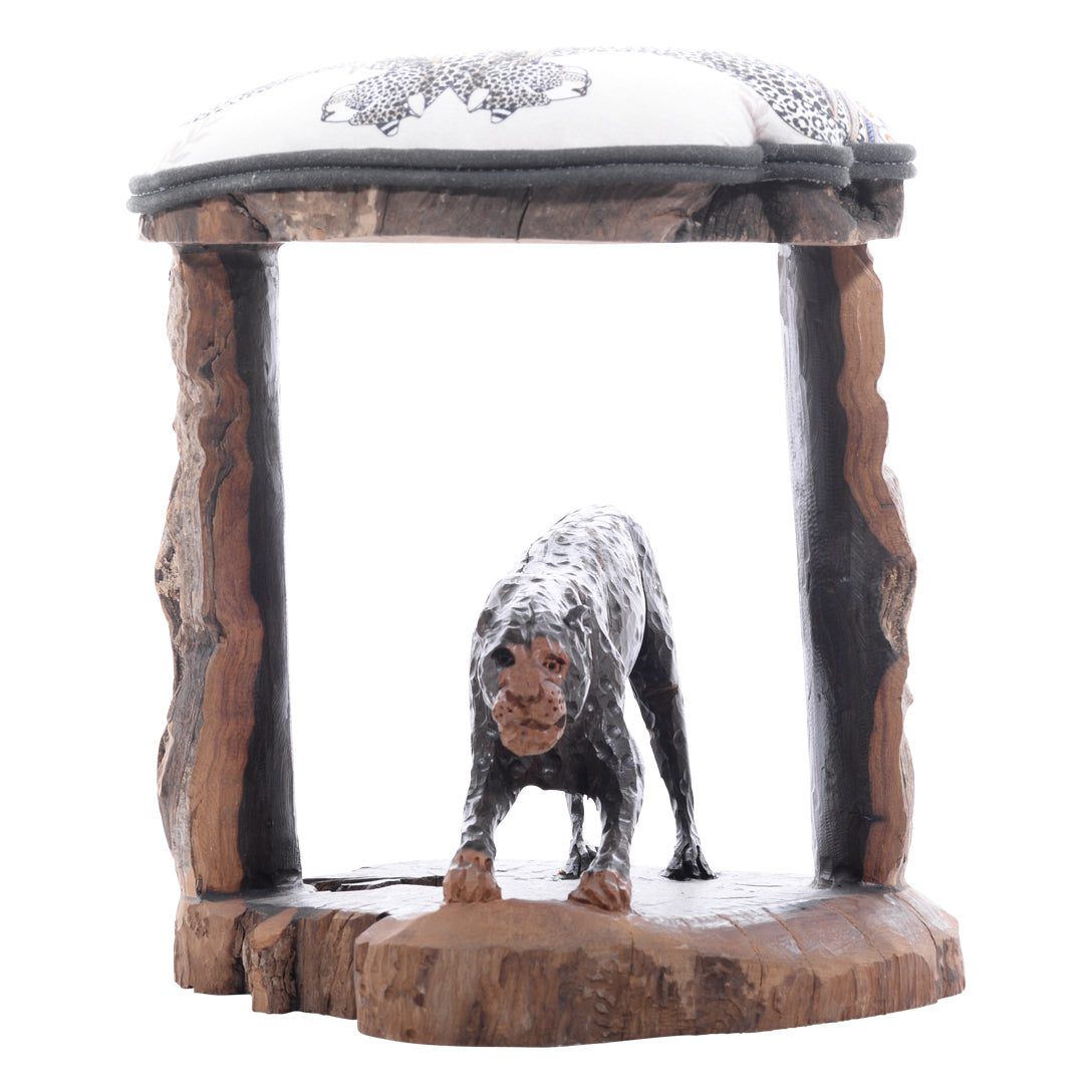 Leopard Batonga footstool