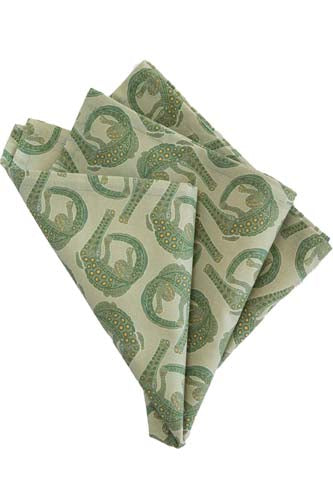 Pair of crocodile delta napkins