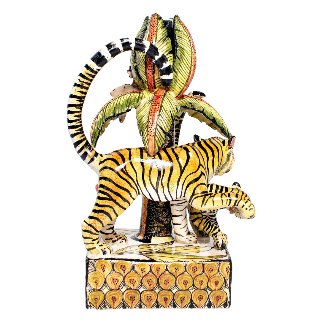 Tiger candle holder - pair