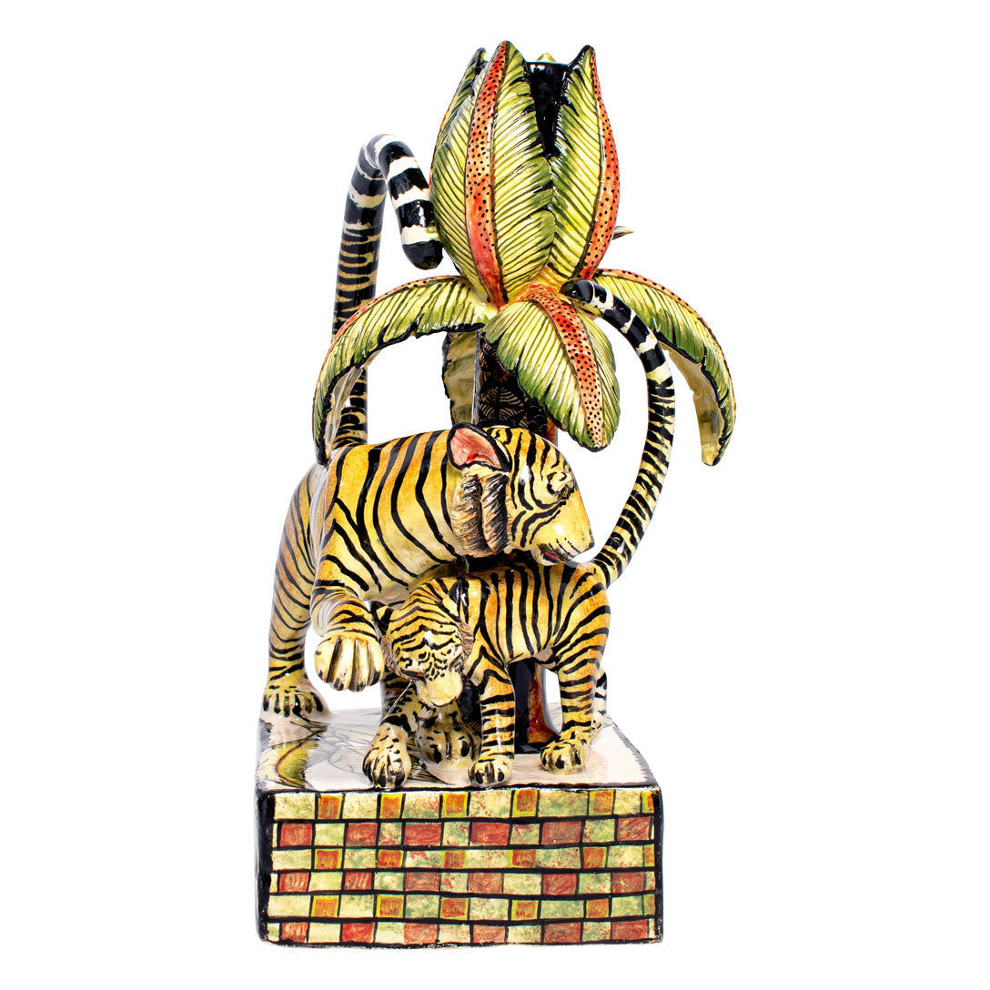 Tiger candle holder - pair