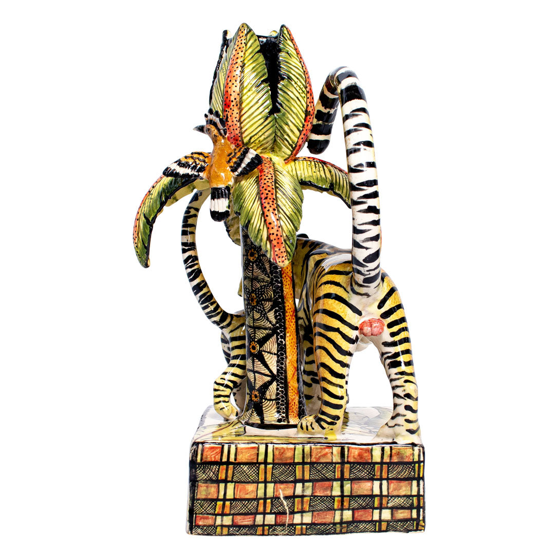 Tiger candle holder - pair
