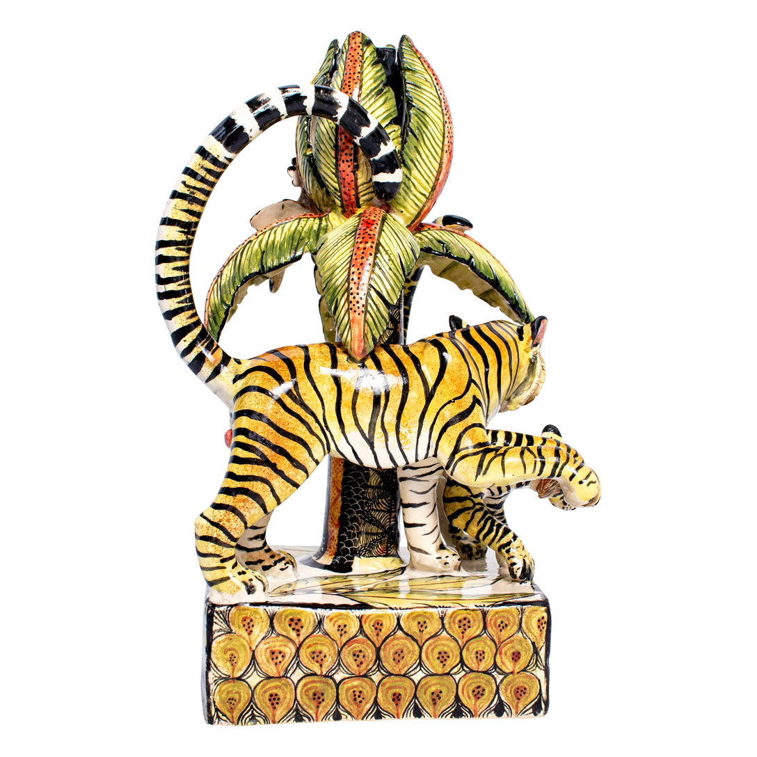 Tiger candle holder - pair