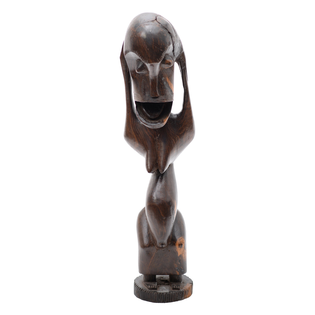Wooden African ethnic totem wooden statue (as is condiition)
