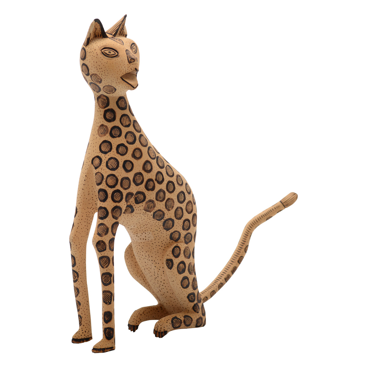 Whimsical leopard sculpture
