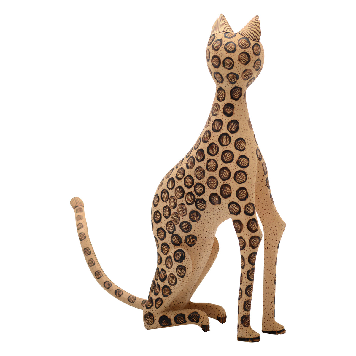 Whimsical leopard sculpture