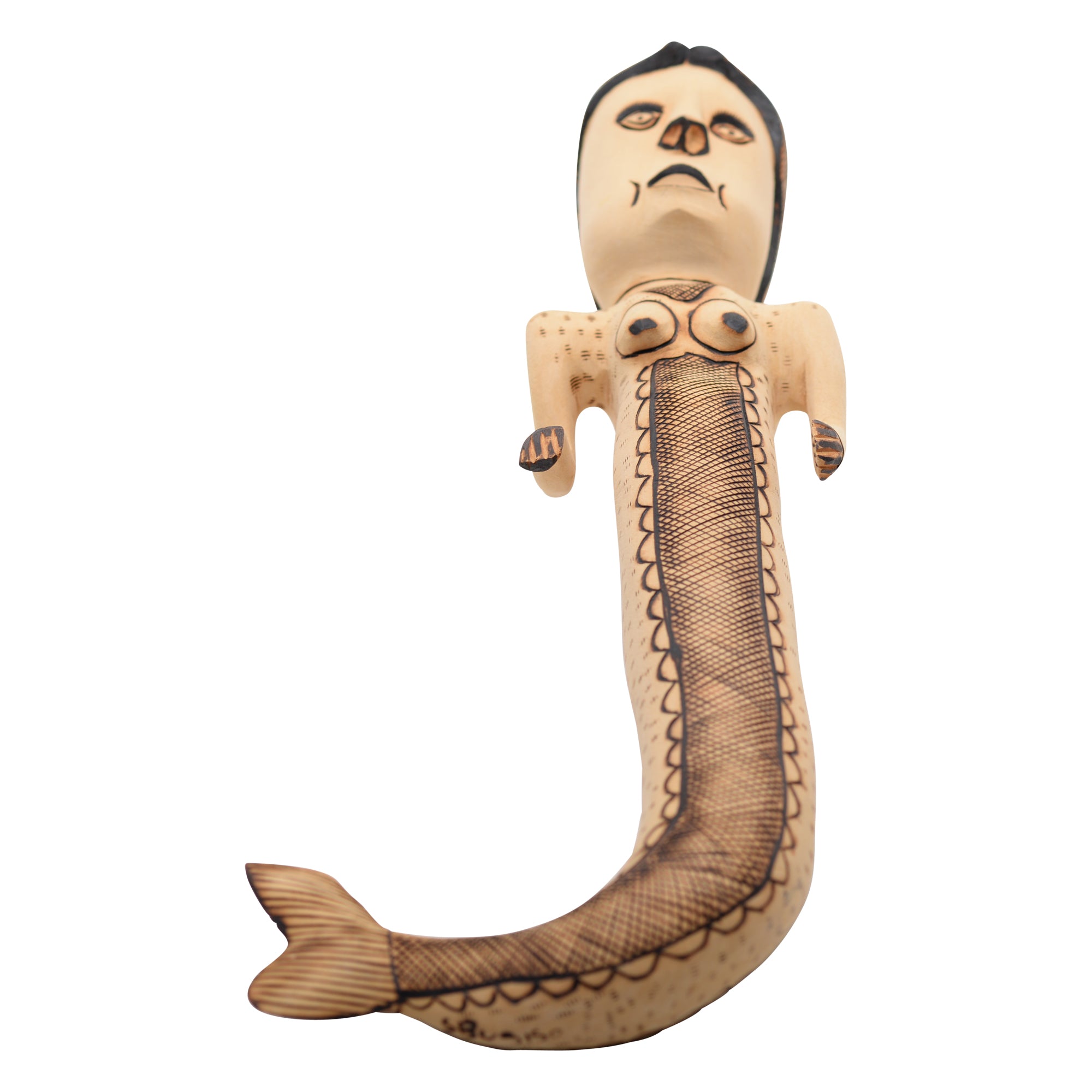 Whimsical siren sculpture