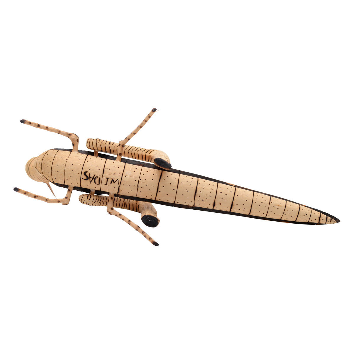 Whimsical grasshopper sculpture
