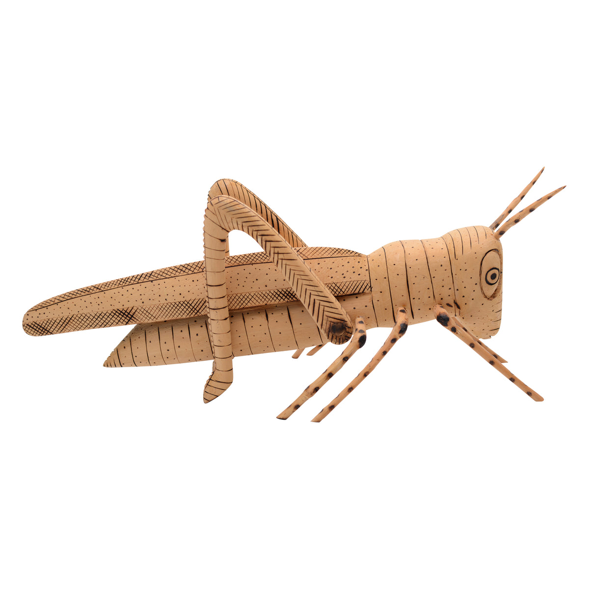 Whimsical cricket sculpture