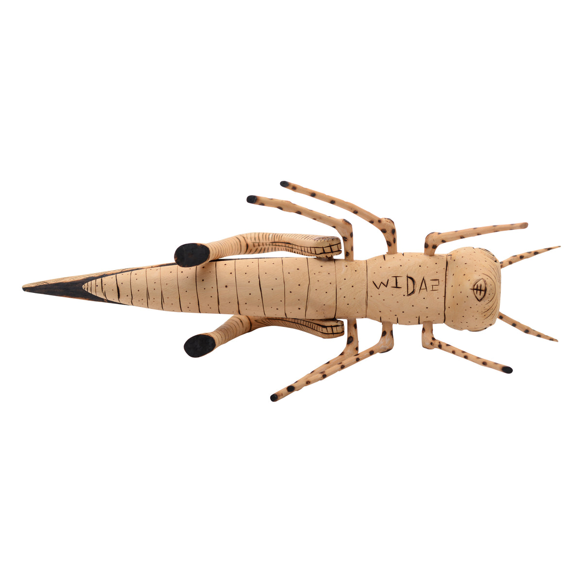 Whimsical cricket sculpture