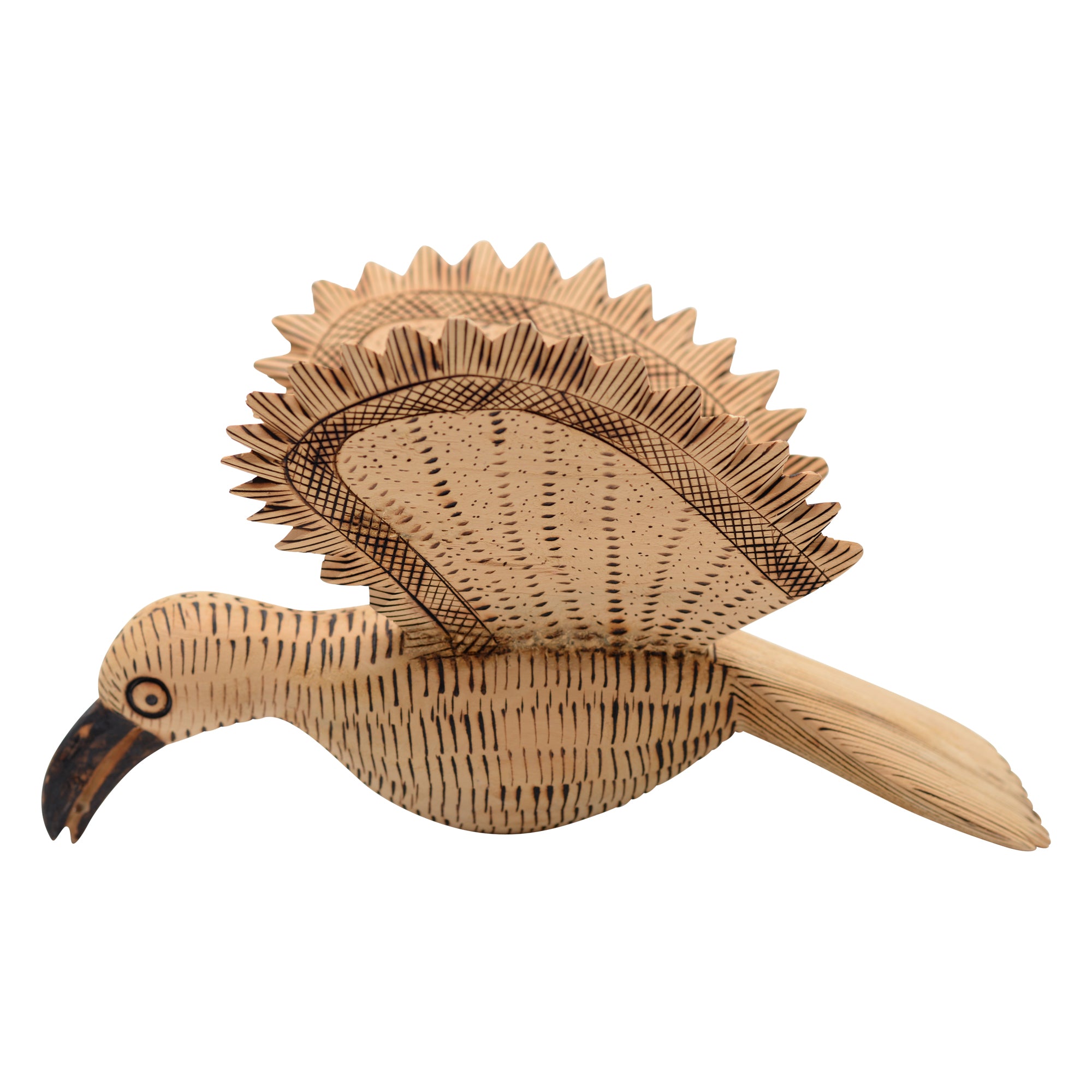 Whimsical sunbird sculpture