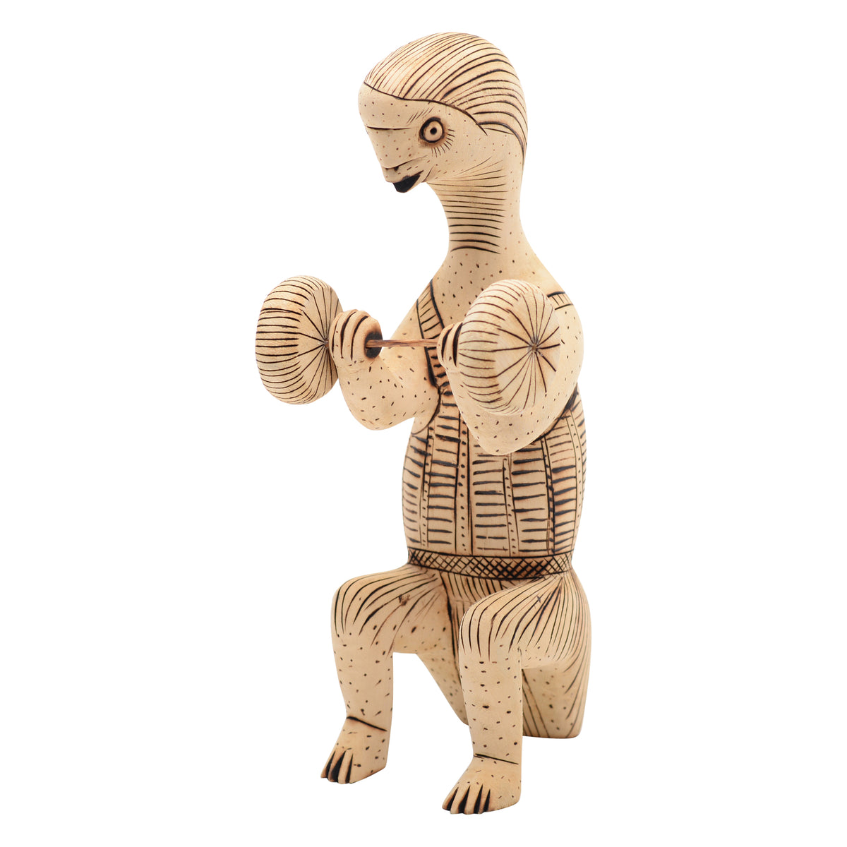 This whimsical folk art figure sculpture