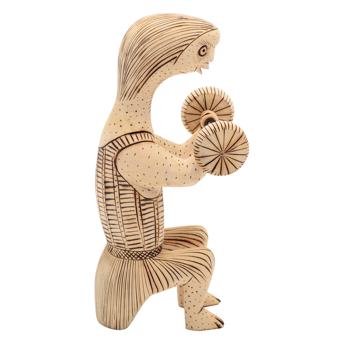 This whimsical folk art figure sculpture