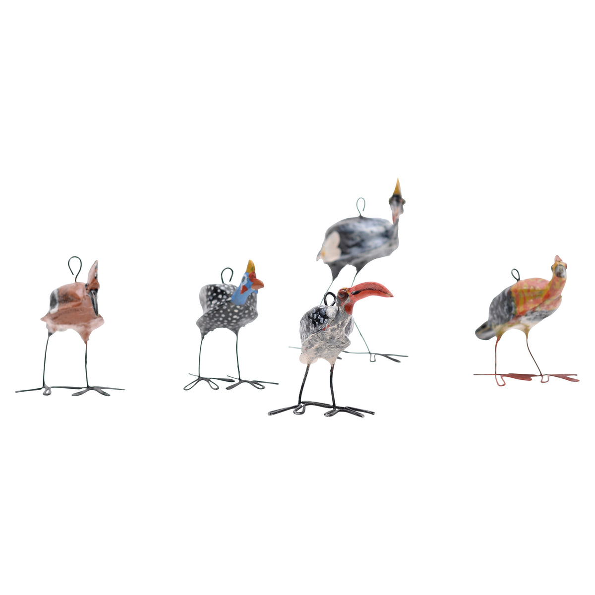 Five South African bird Ornaments