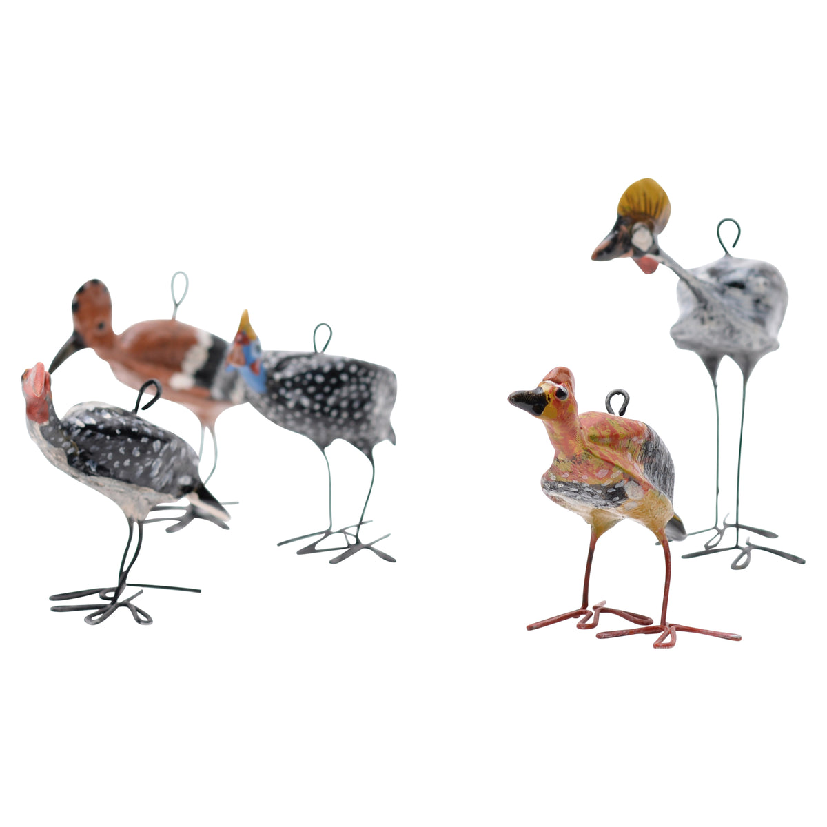 Five South African bird Ornaments
