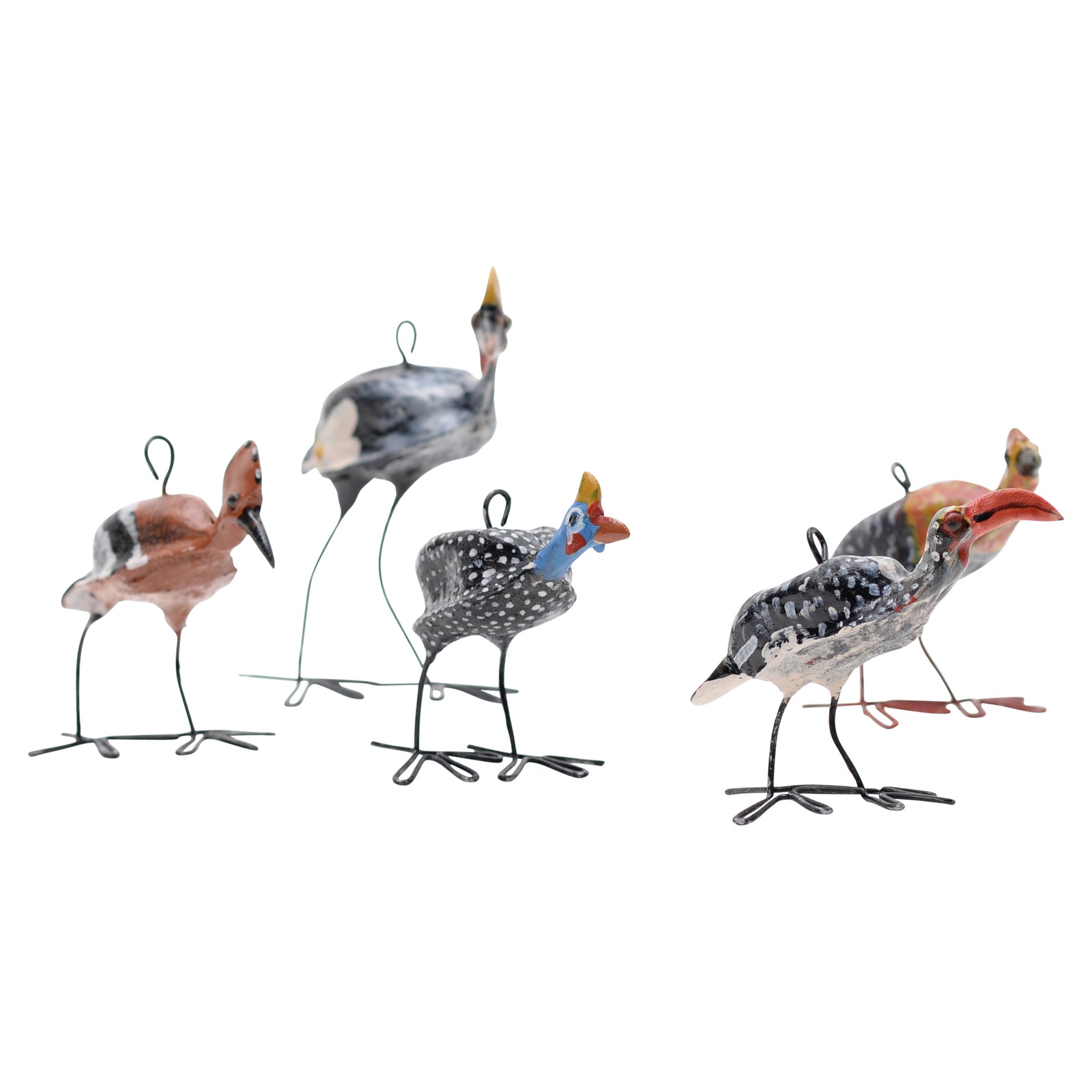 Five South African bird Ornaments