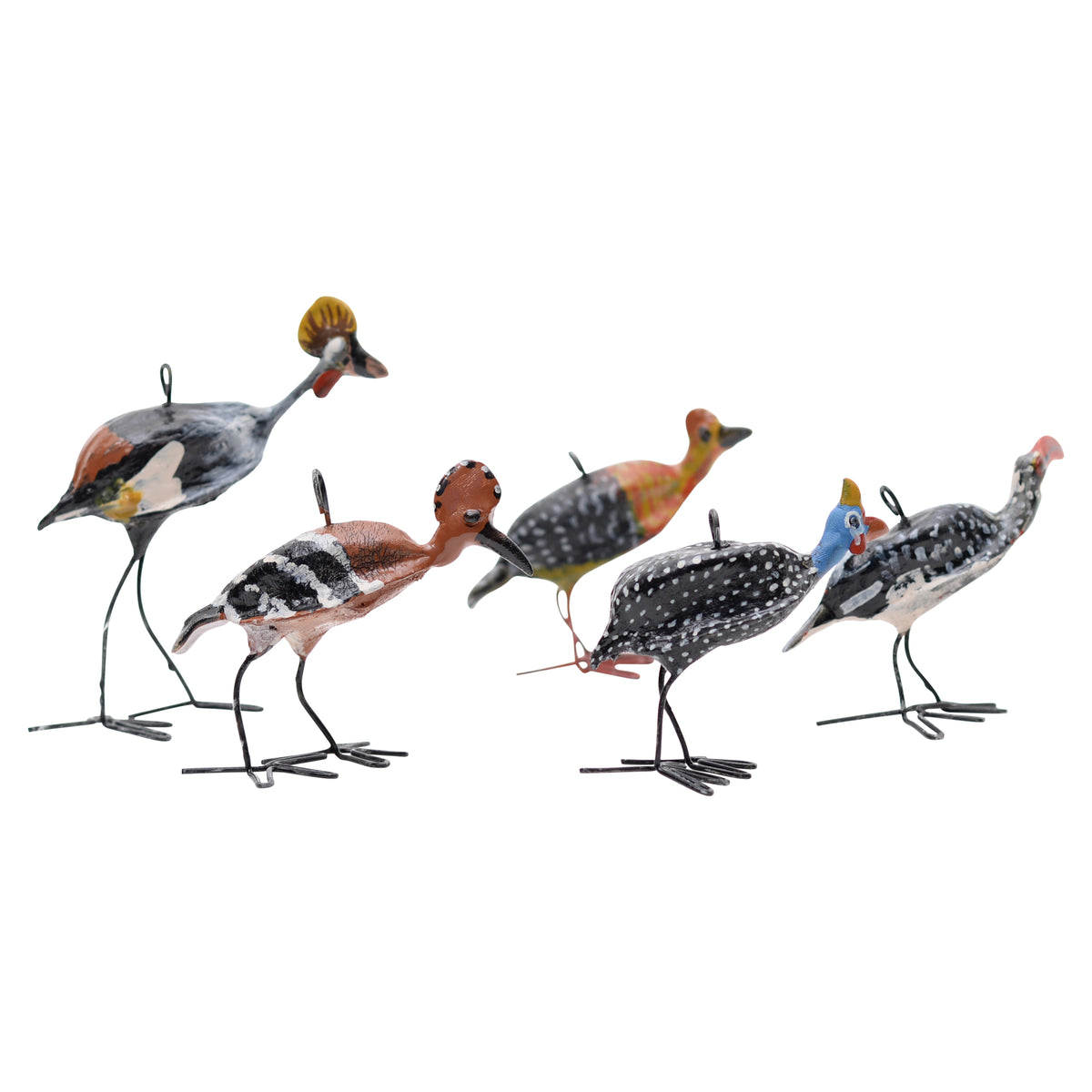 Five South African bird Ornaments