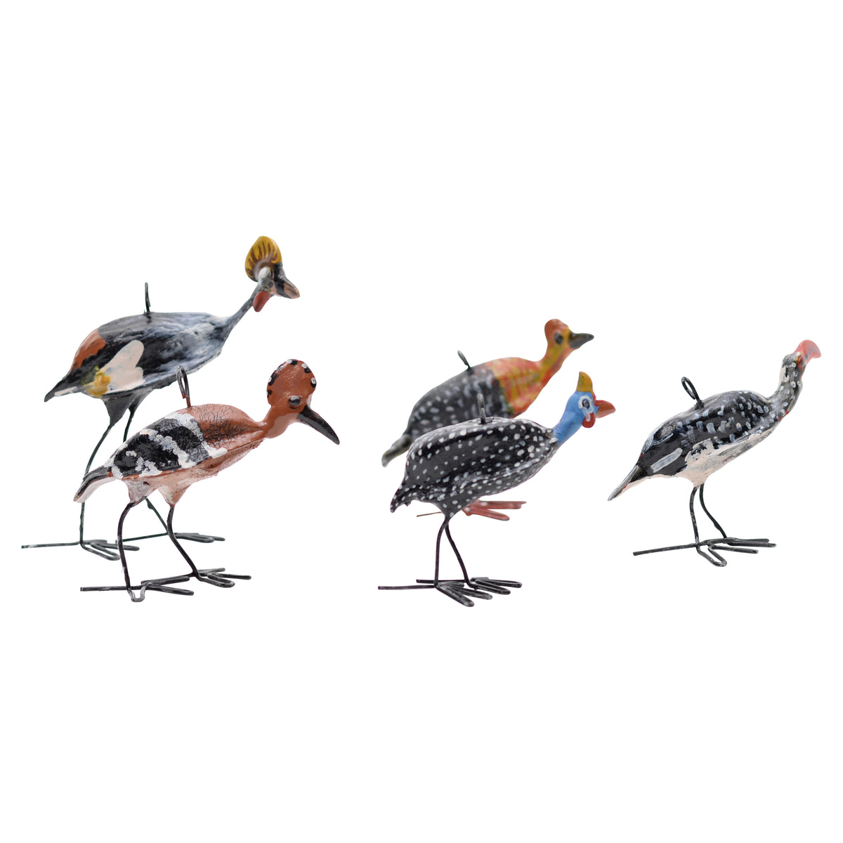 Five South African bird Ornaments
