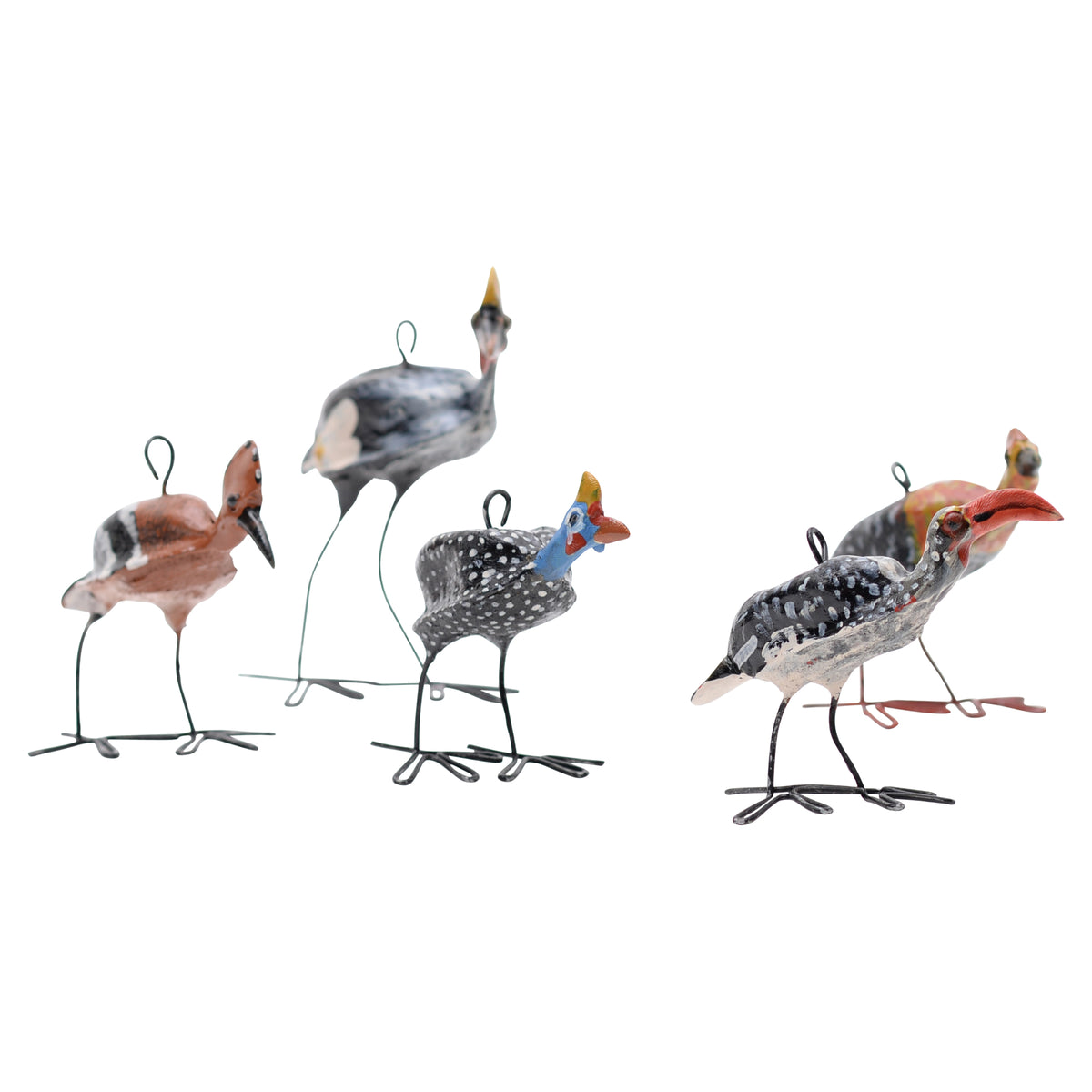 Five South African bird Ornaments