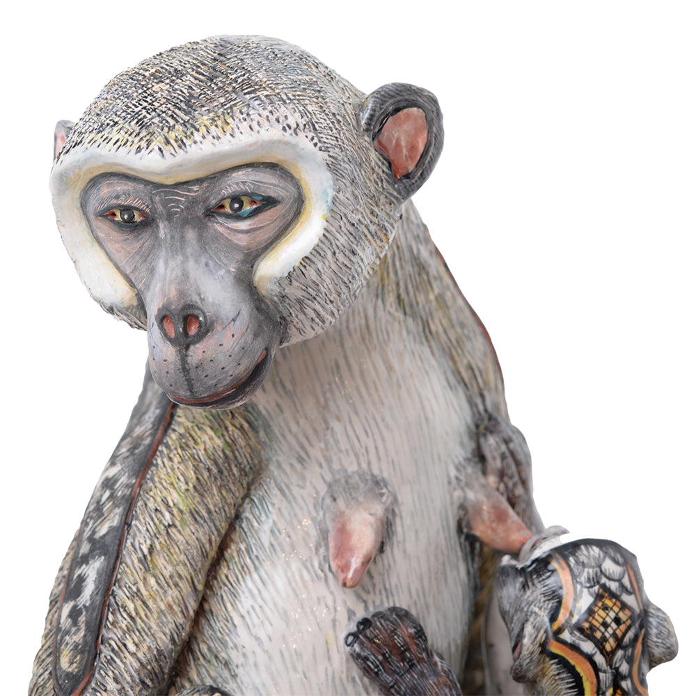 Mother monkey sculpture