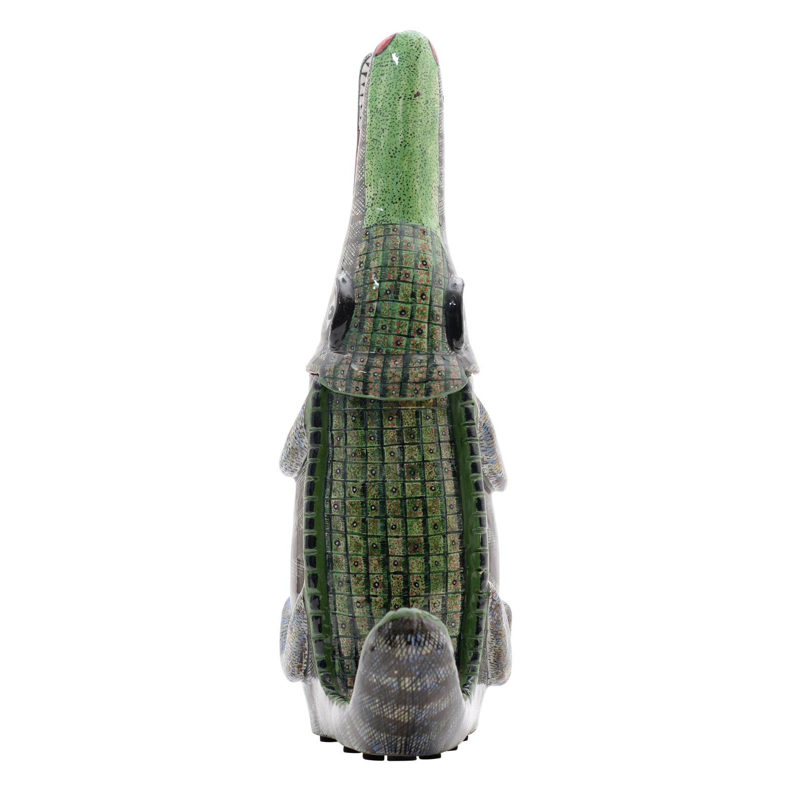 Crocodile lidded vessel