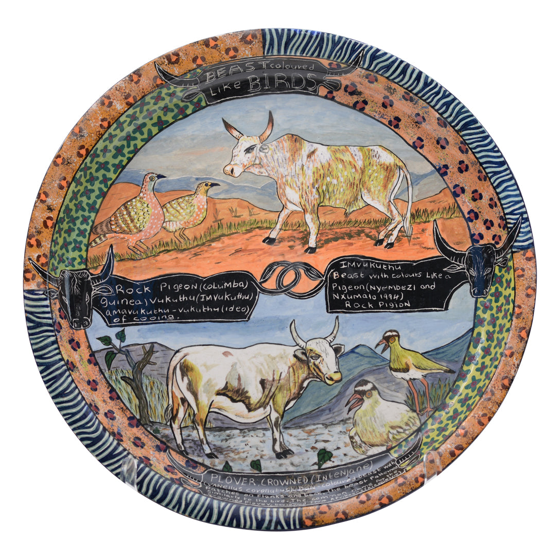 Cow plate with 2 scenes