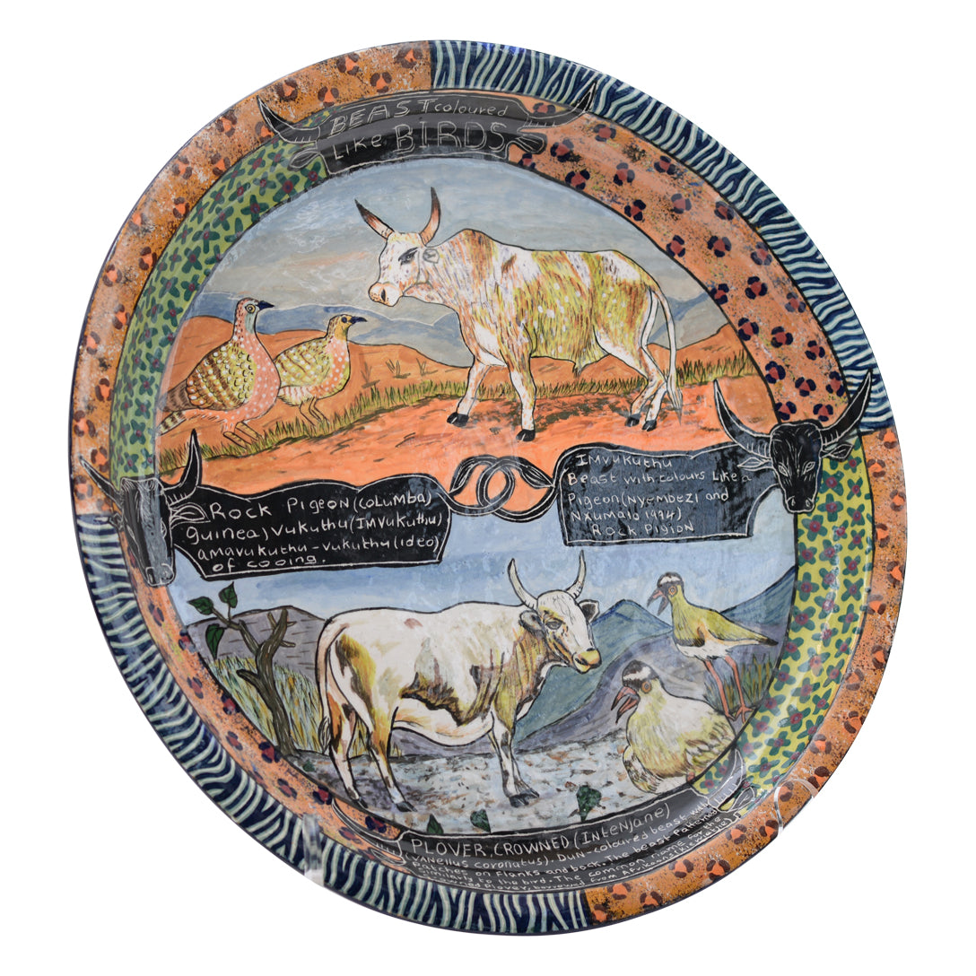 Cow plate with 2 scenes