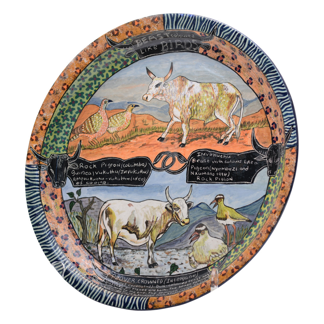 Cow plate with 2 scenes