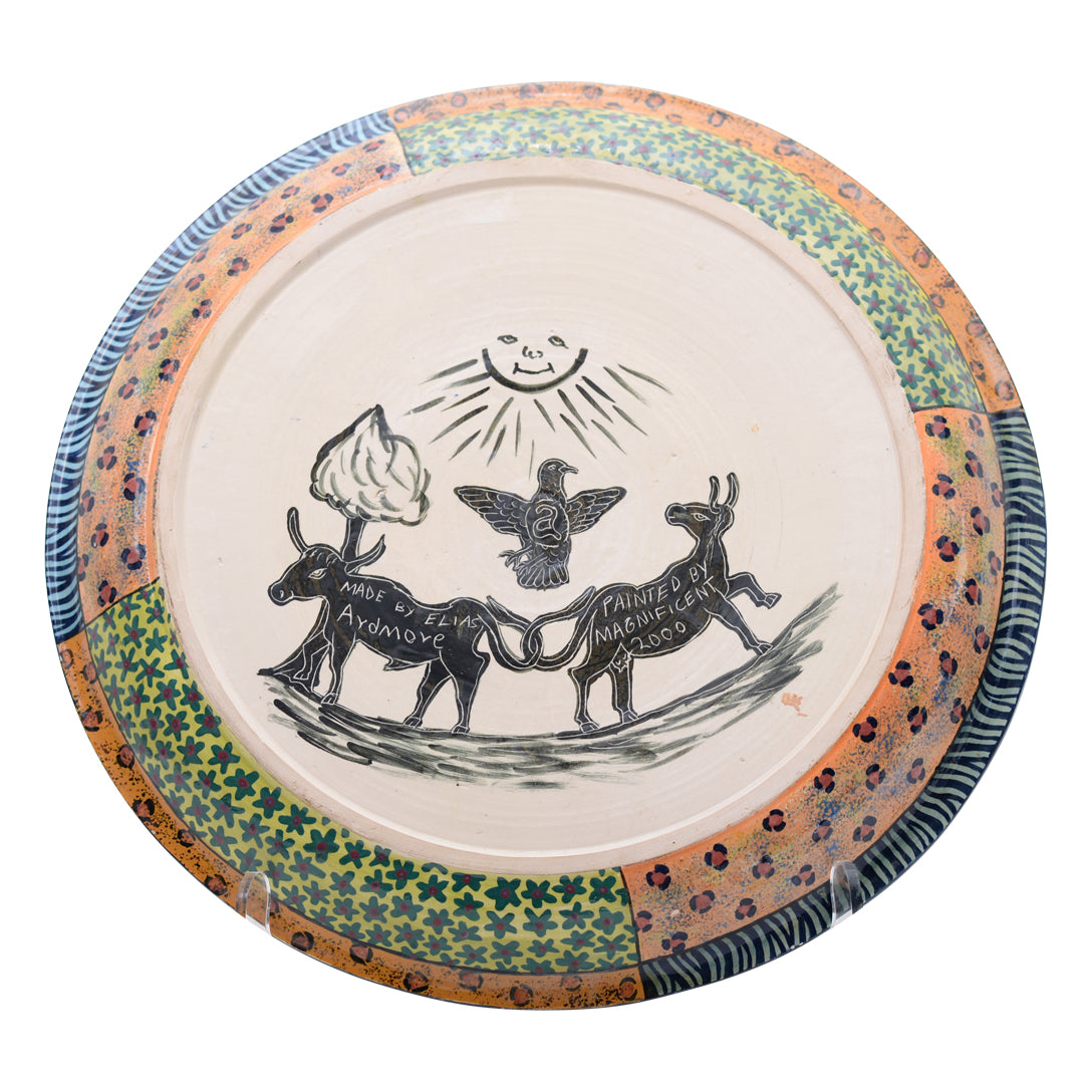 Cow plate with 2 scenes