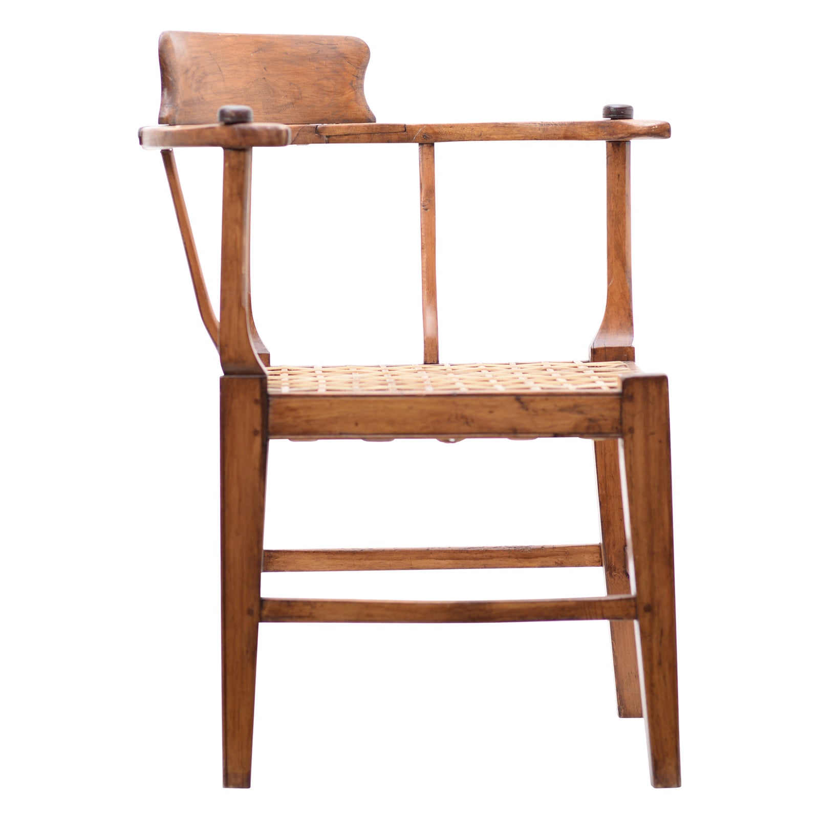 Wood with leather strips corner chair